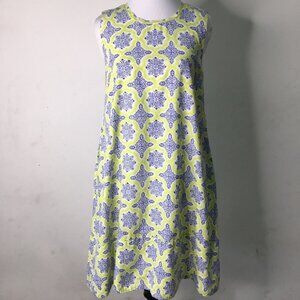Roberta Roller Rabbit Women's Green Blue Cotton Sleeveless Tent Dress Size XS
